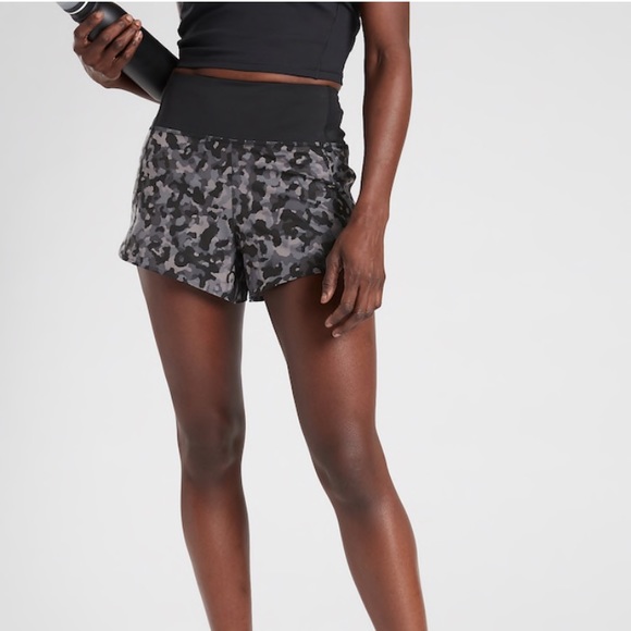 Athleta Pants - Athleta Black Camo Running Shorts